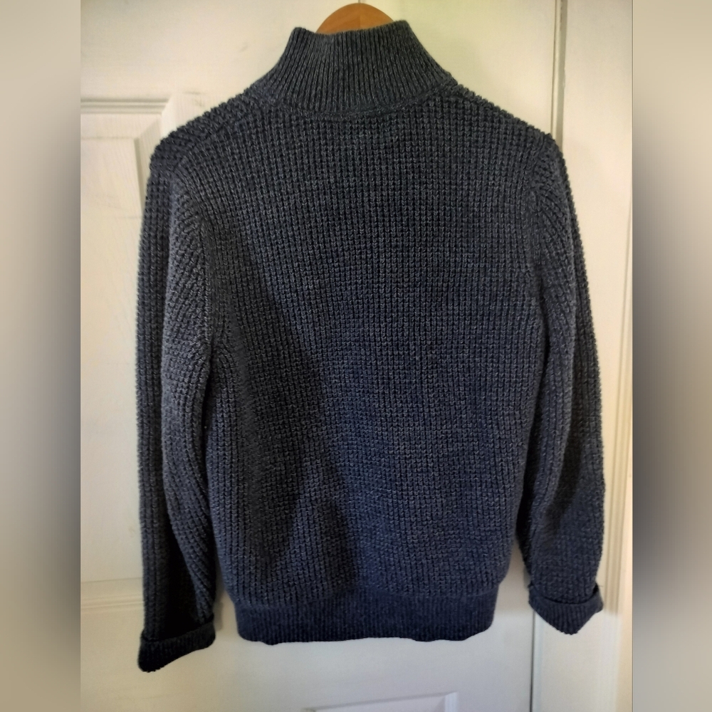 L.L. Bean Men's Navy Zip-Up Sweater - Picture 4 of 5